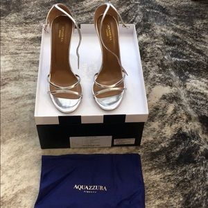 Aquazurra silver sandal, never worn outside!